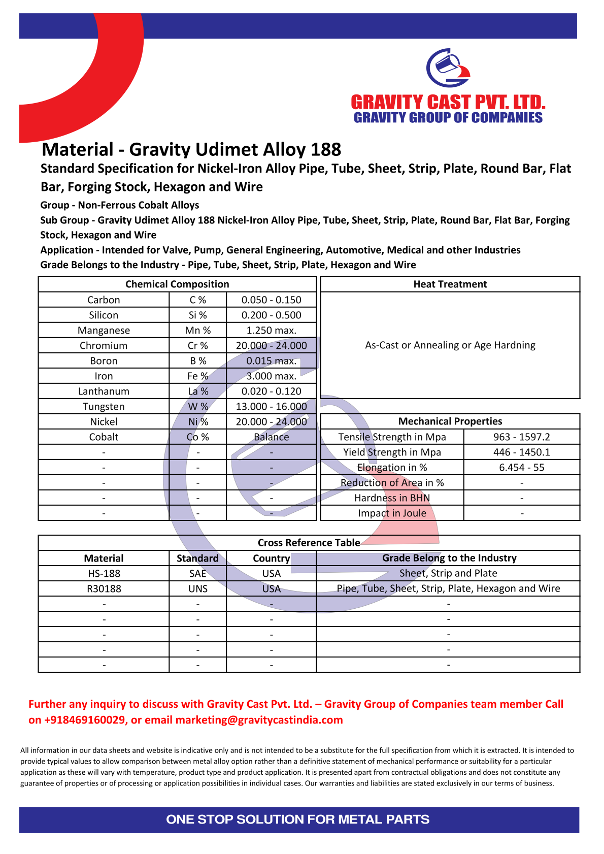 Gravity Udimet Alloy 188.pdf